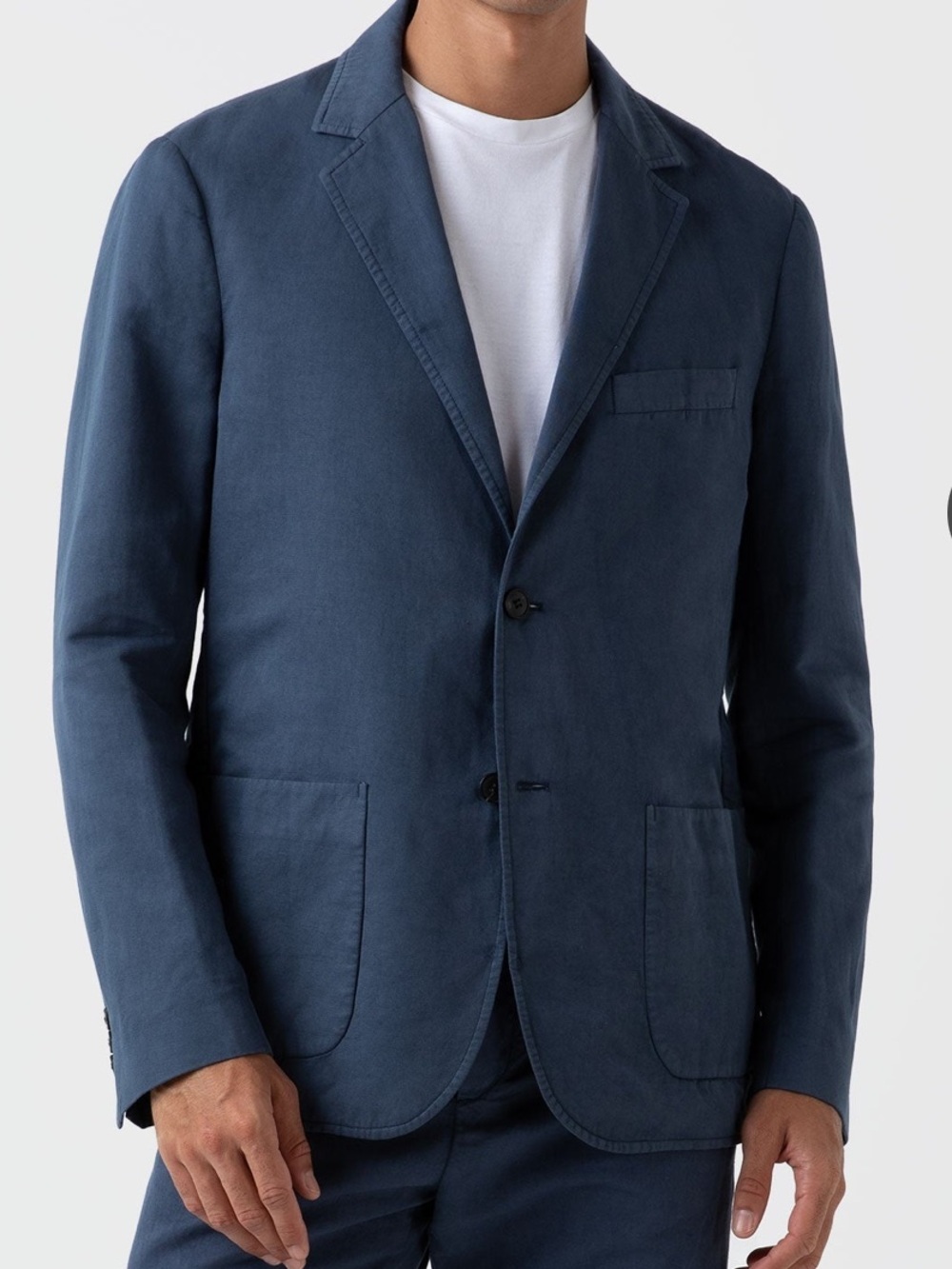 Sunspel England 1860 Blue Cotton Linen Unstructured Blazer Jacket XXL